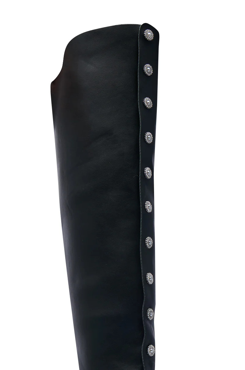 AZALEA WANG ALETTA BLACK EMBELLISHED STILETTO BOOT - Image 8