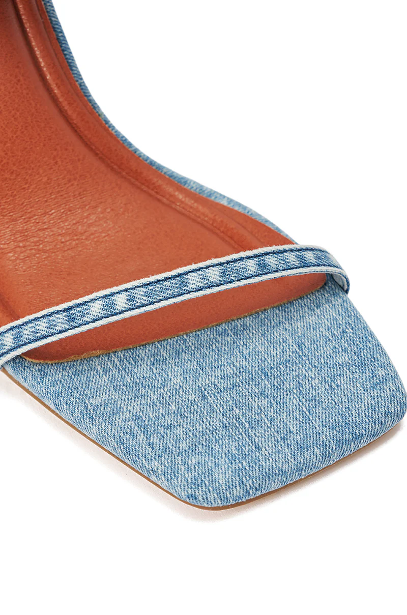 AZALEA WANG ALISHAS DENIM GLADIATOR STILETTO SANDAL - Image 7