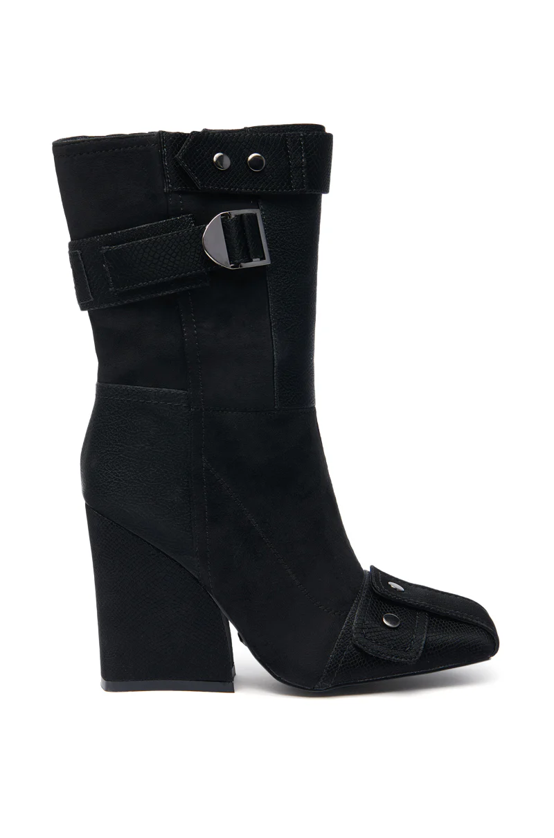 AZALEA WANG ALLONA BLACK CHUNKY BOOTIE - Image 2