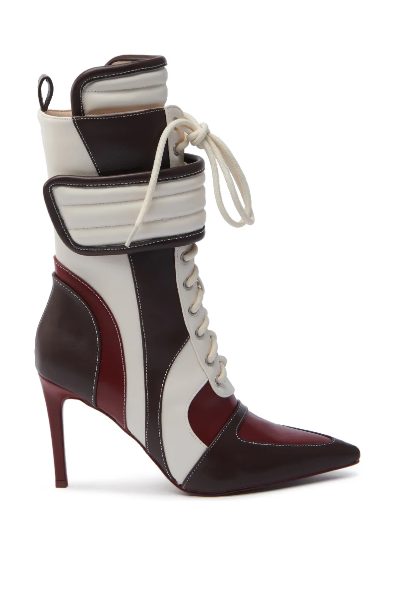 AZALEA WANG AMADA BROWN SPORTY STILETTO BOOTIE - Image 4