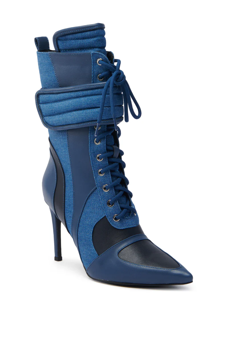 AZALEA WANG AMADA DENIM SPORTY STILETTO BOOTIE - Image 6
