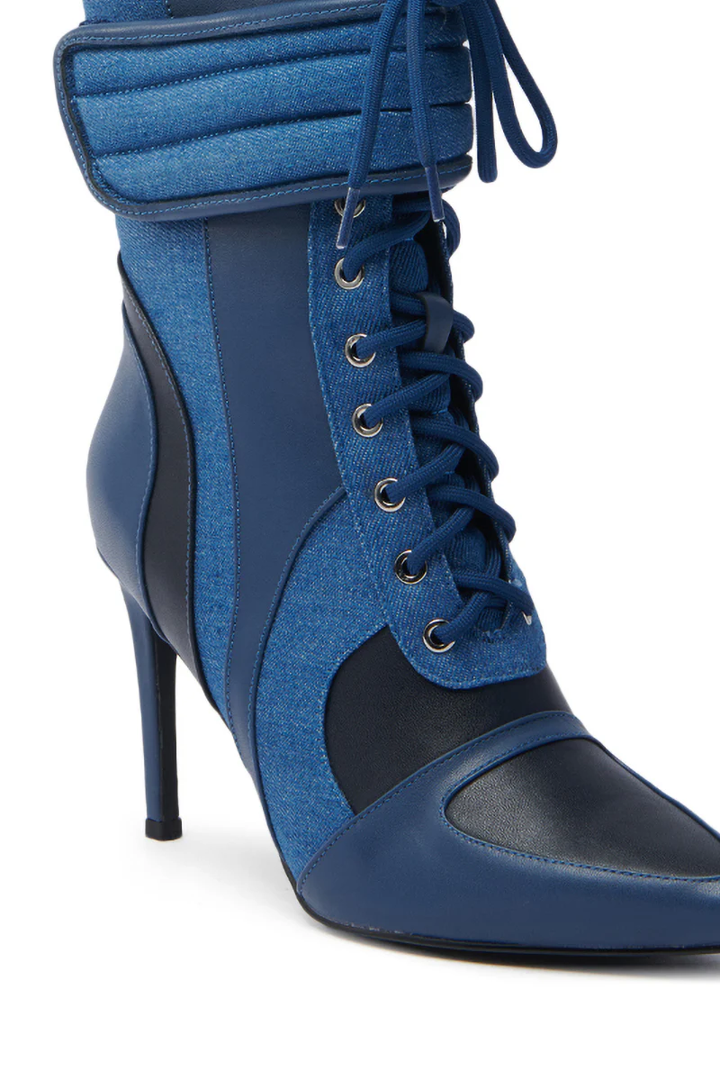 AZALEA WANG AMADA DENIM SPORTY STILETTO BOOTIE - Image 8