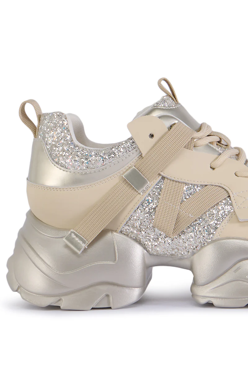 AZALEA WANG AMADO CHUNKY SILVER SNEAKER - Image 5