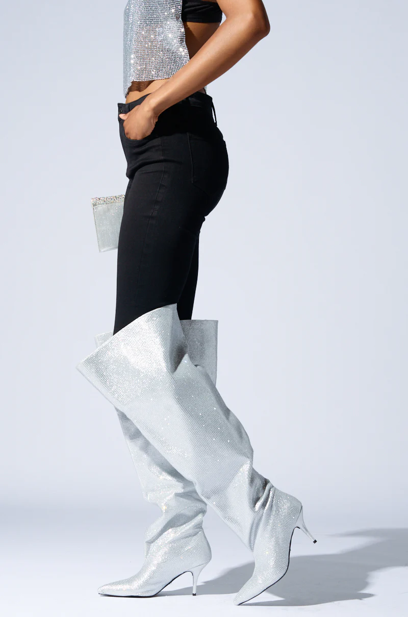 AZALEA WANG AMBY SILVER BUCKET BOOT - Image 3