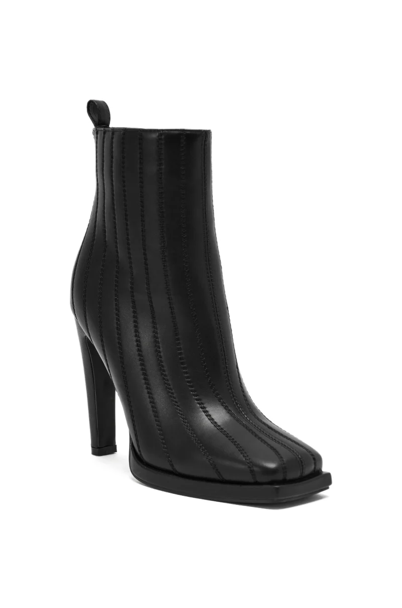 AZALEA WANG AMHERST BLACK PU BOOTIE - Image 5
