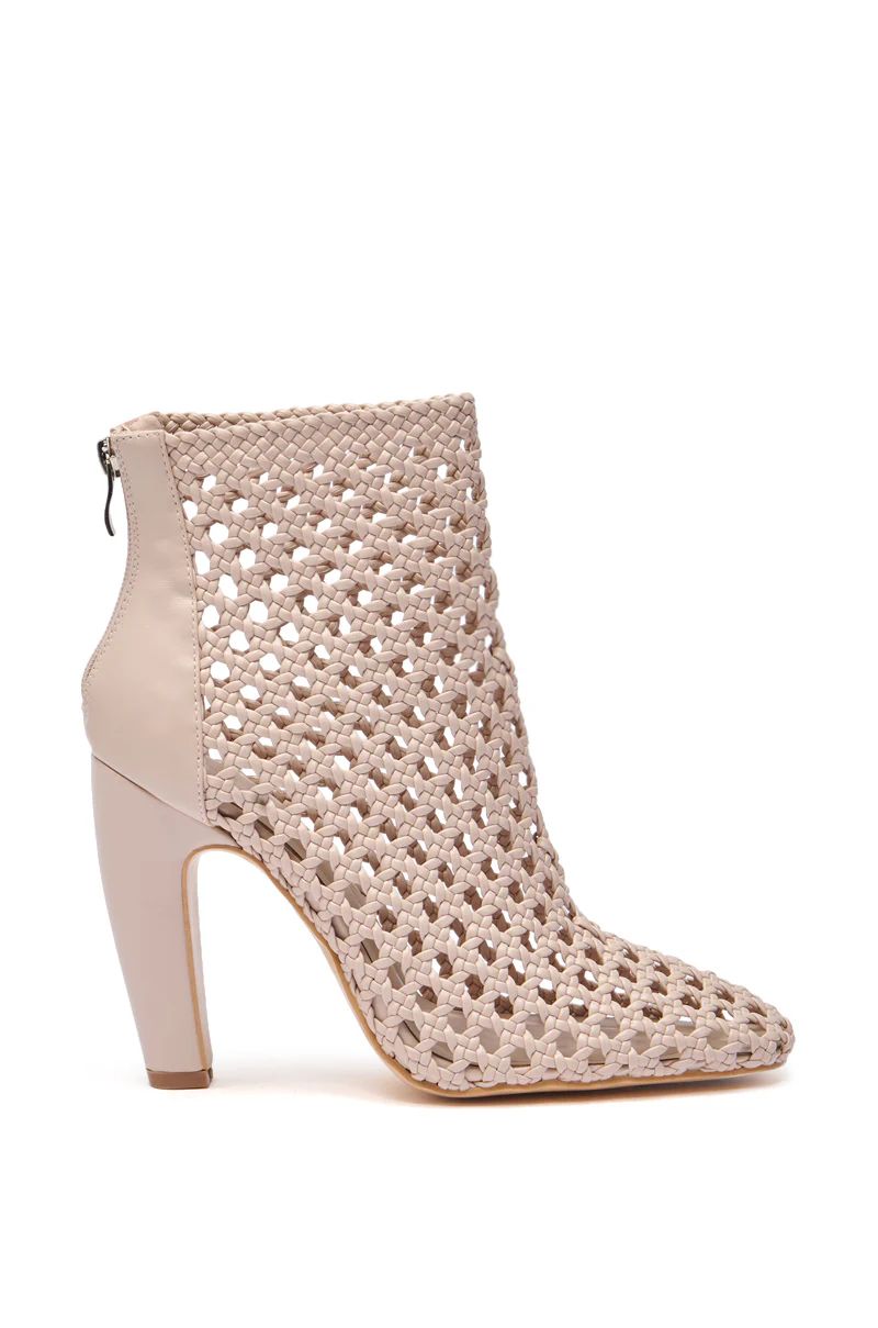 AZALEA WANG AMIGO NUDE WOVEN BOOTIE - Image 2