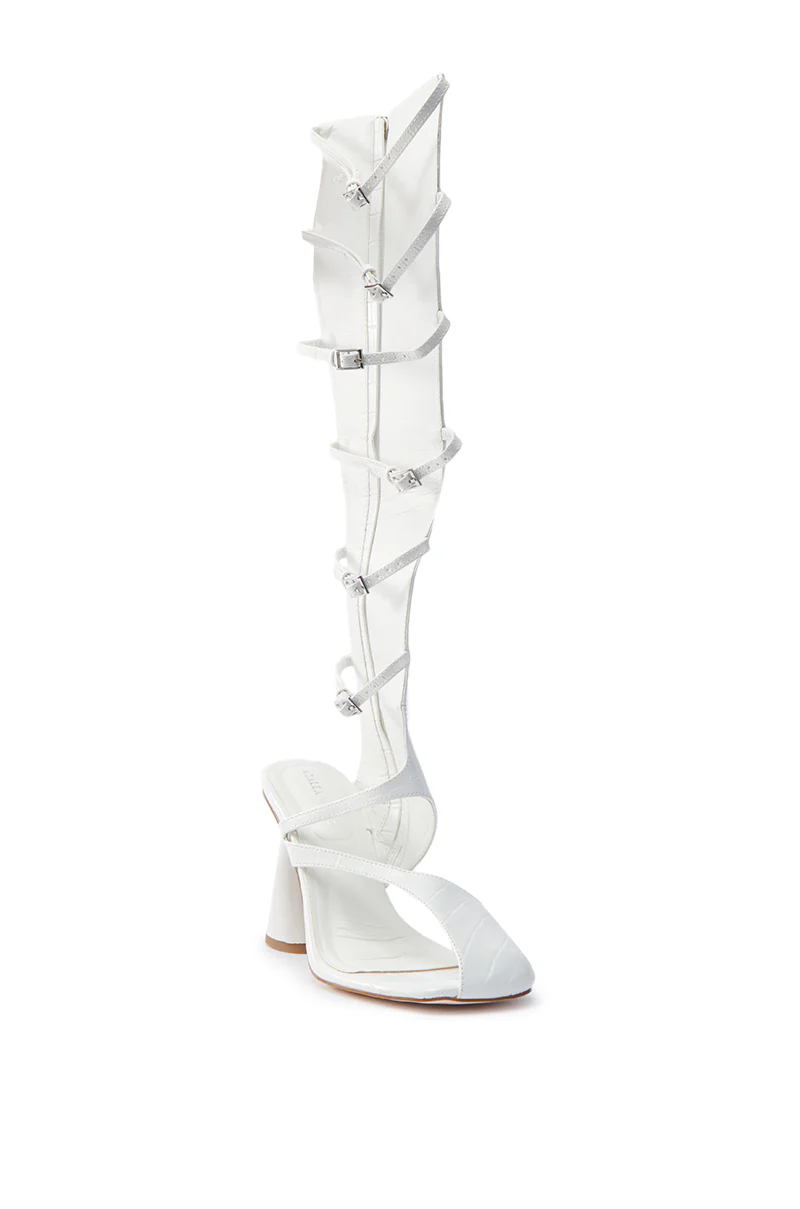 AZALEA WANG ANDRIUS WHITE CROC CHUNKY GLADIATOR SANDAL - Image 6