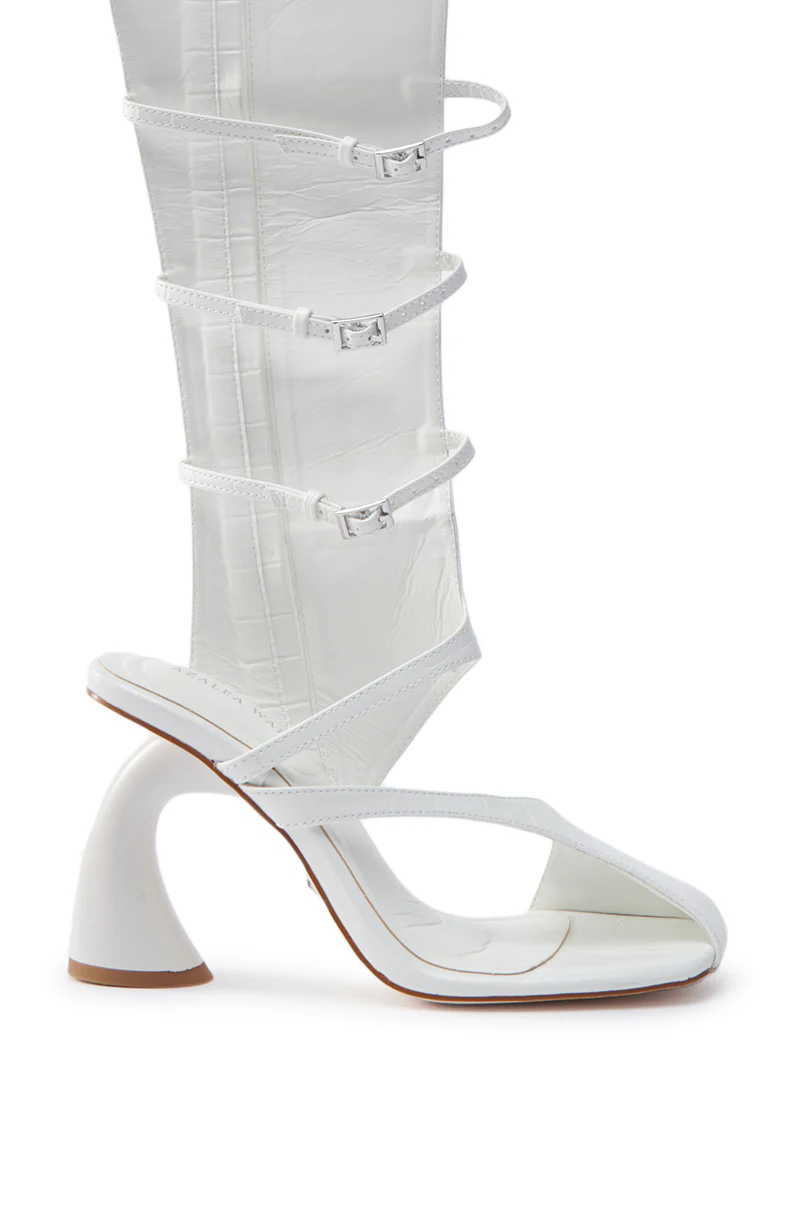 AZALEA WANG ANDRIUS WHITE CROC CHUNKY GLADIATOR SANDAL - Image 8
