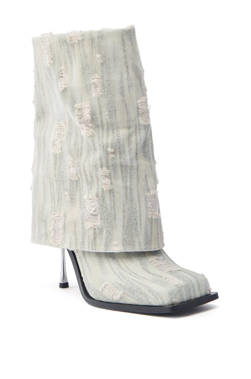 AZALEA WANG ANNECY GREY WASHED BOOTIE - Image 5