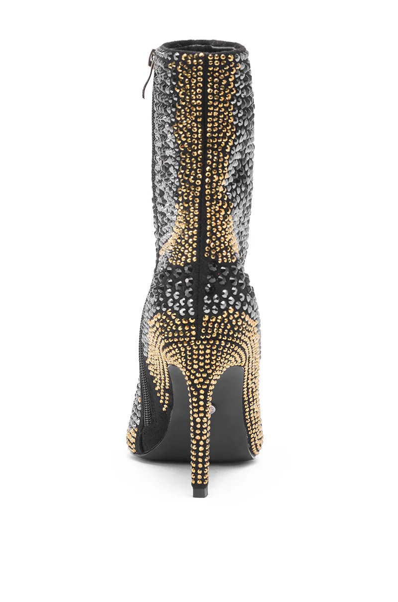 AZALEA WANG ANSLEY BLACK MULTI RHINESTONE COCKTAIL BOOTIE - Image 8