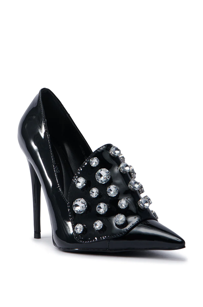 AZALEA WANG ANTHEA BLACK STILETTO PUMP - Image 6