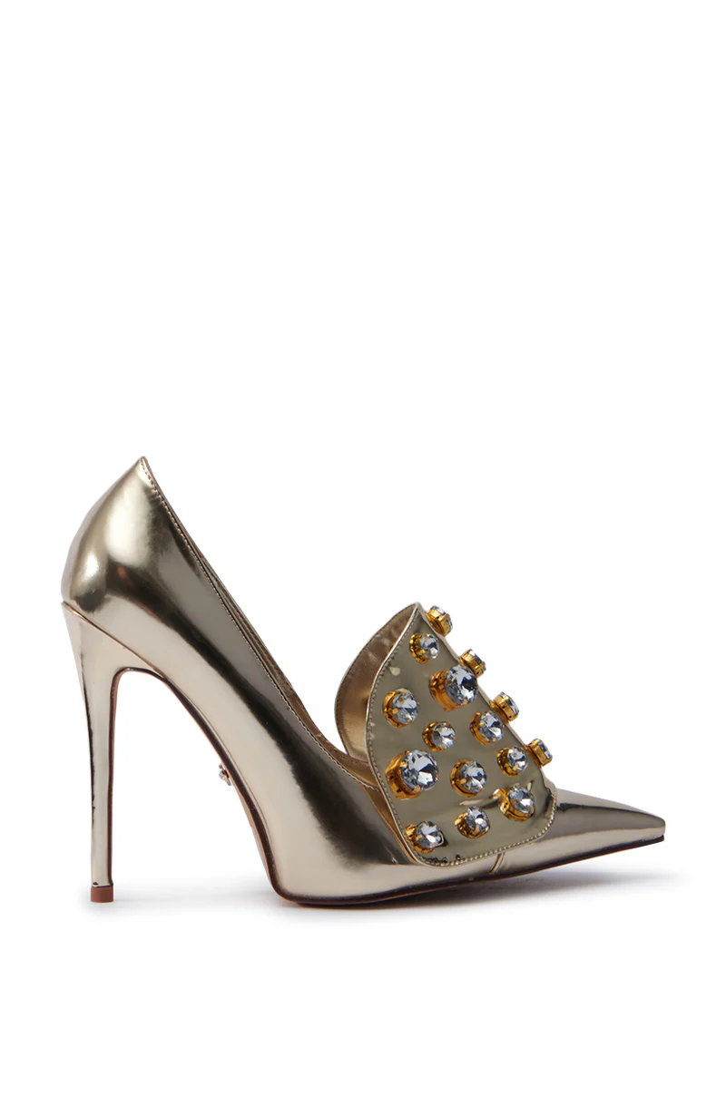AZALEA WANG ANTHEA GOLD STILETTO PUMP - Image 4
