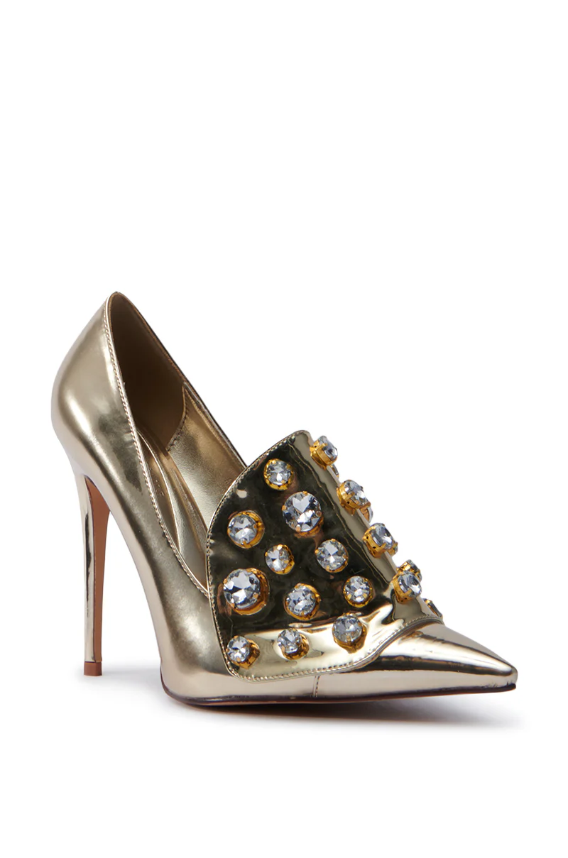 AZALEA WANG ANTHEA GOLD STILETTO PUMP - Image 5
