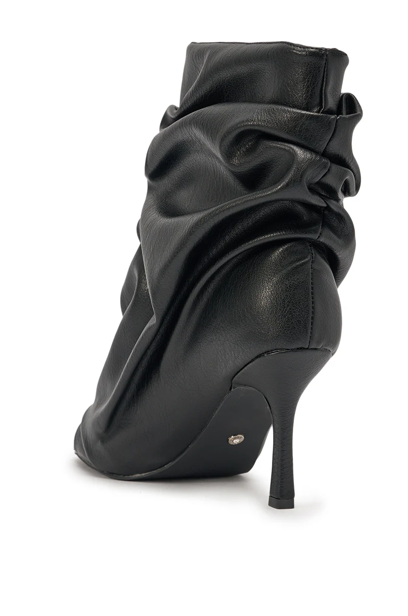 AZALEA WANG APEX BLACK SLOUCHY OPEN TOE BOOTIE - Image 6
