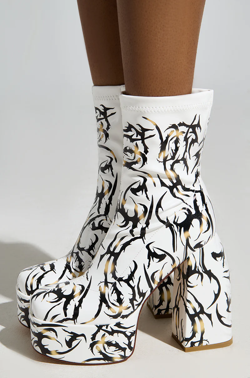 AZALEA WANG ARIADNE WHITE CHUNKY BOOTIE - Image 4