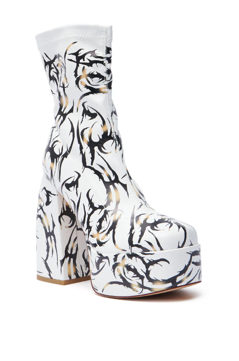 AZALEA WANG ARIADNE WHITE CHUNKY BOOTIE - Image 6