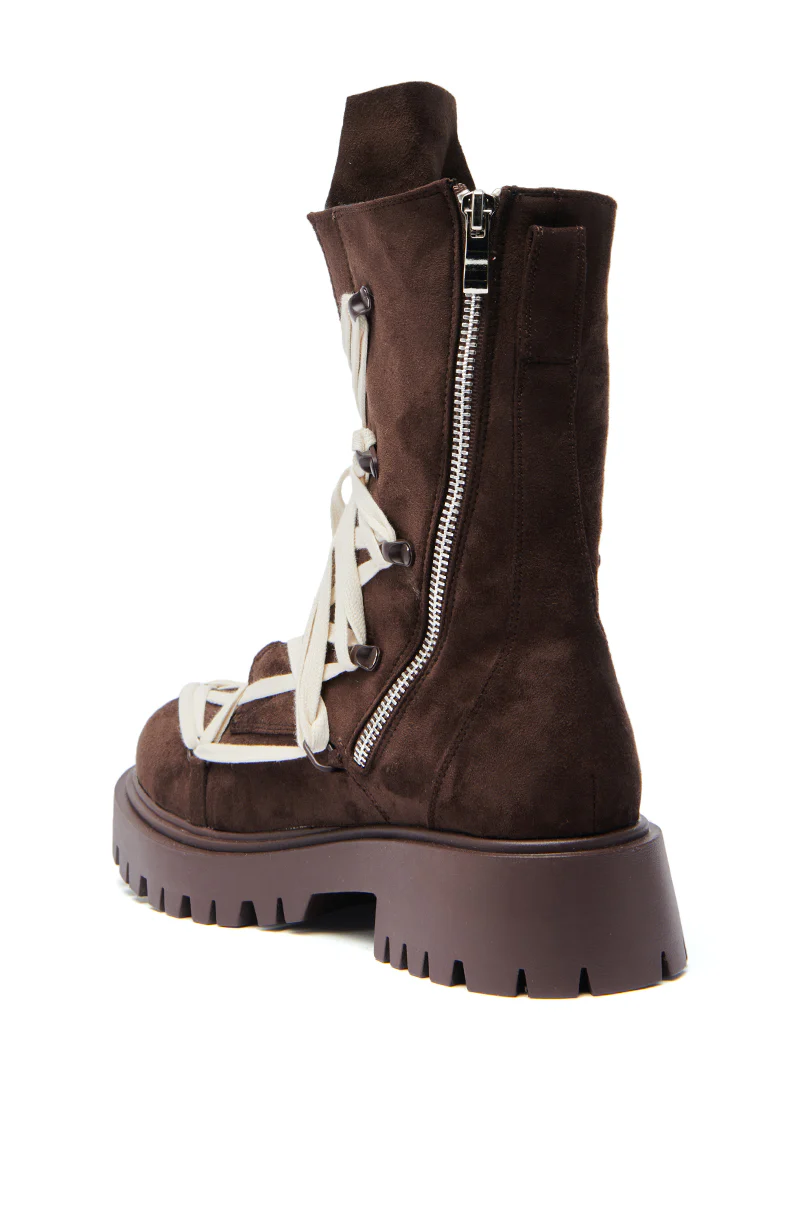 AZALEA WANG ARJUN CHOCOLATE LACE BOOTIE - Image 5