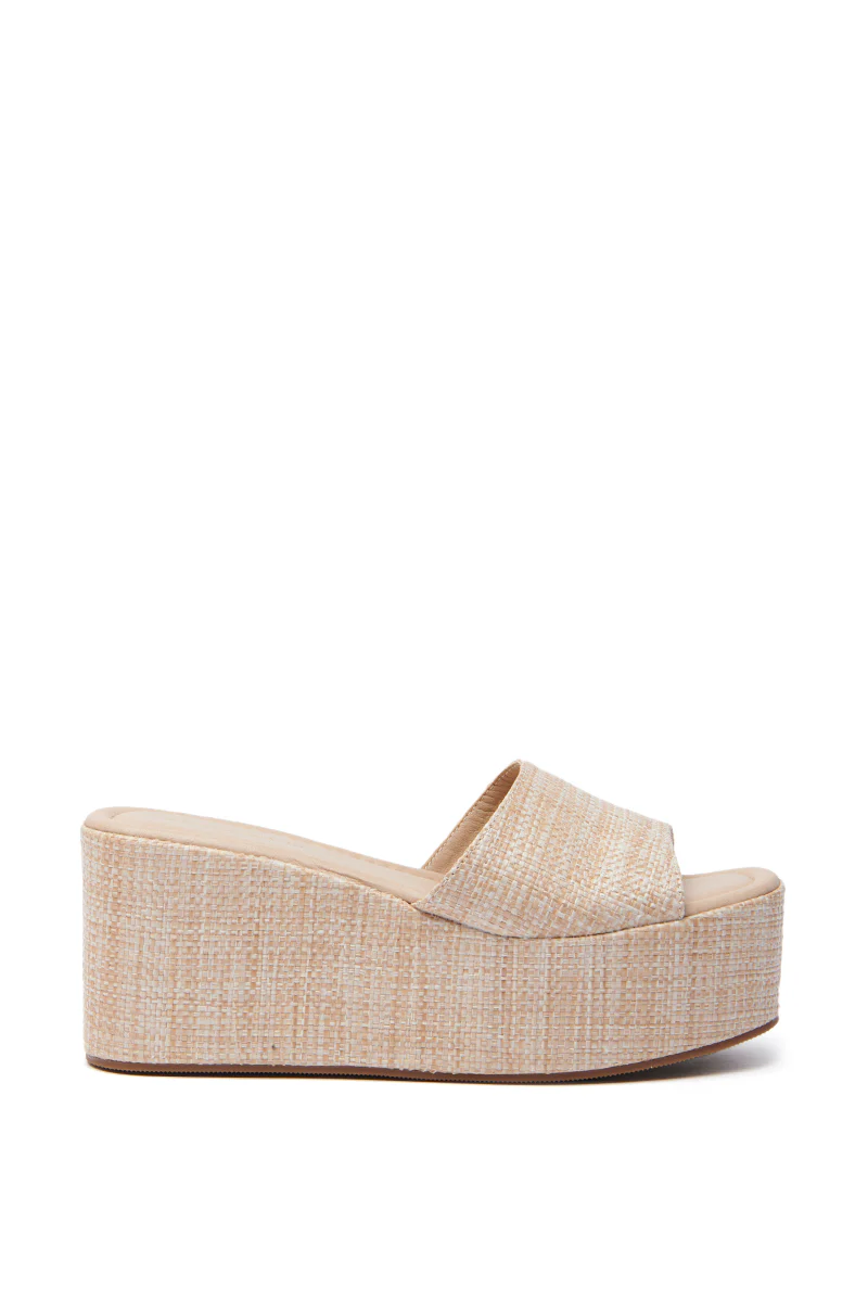 AZALEA WANG ARROW RAFFIA WEDGE SANDAL - Image 3