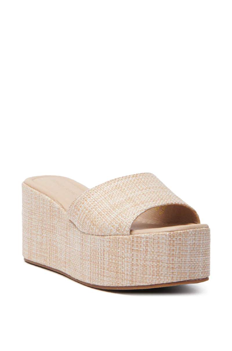 AZALEA WANG ARROW RAFFIA WEDGE SANDAL - Image 4
