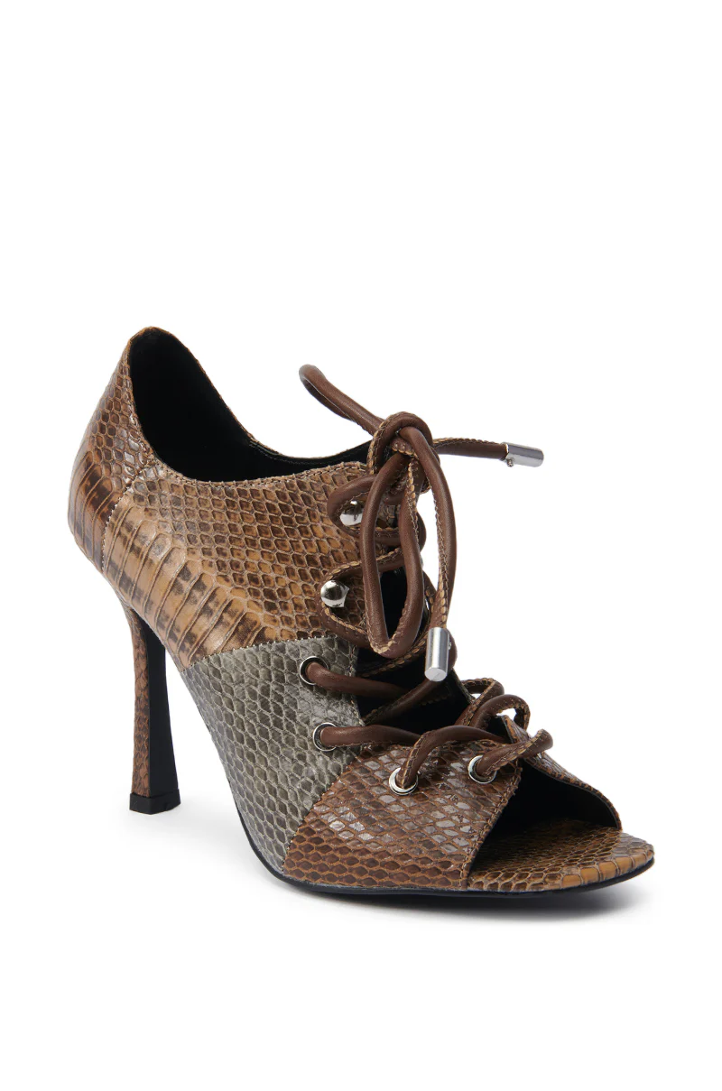 AZALEA WANG ASHLIE COLOR BLOCKED SNAKE SANDAL - Image 5
