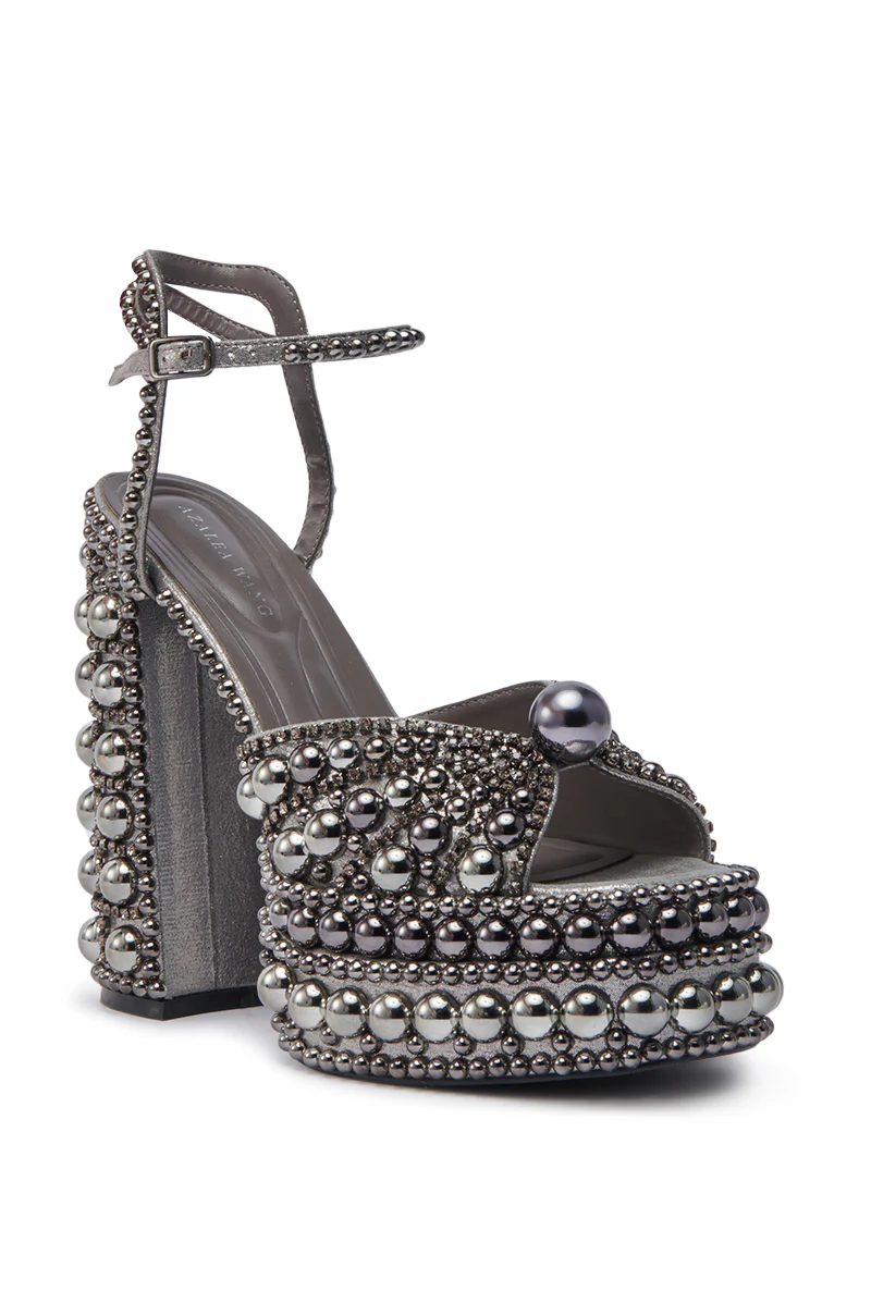 AZALEA WANG ASTRELLA HEMATITE EMBELLISHED SANDAL - Image 3