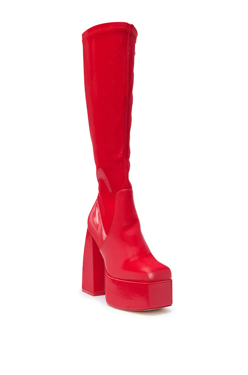 AZALEA WANG AURON RED LIQUID LUXE PLATFORM BOOT - Image 3