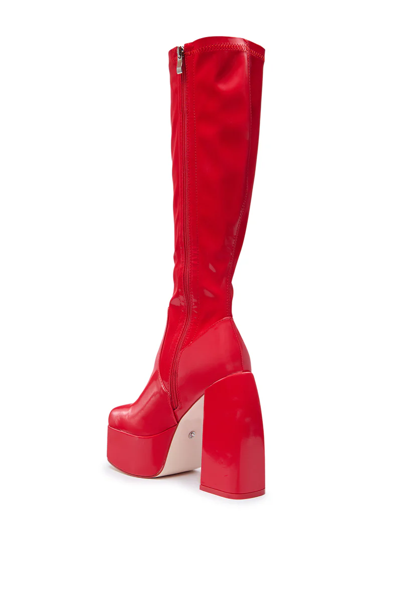 AZALEA WANG AURON RED LIQUID LUXE PLATFORM BOOT - Image 4