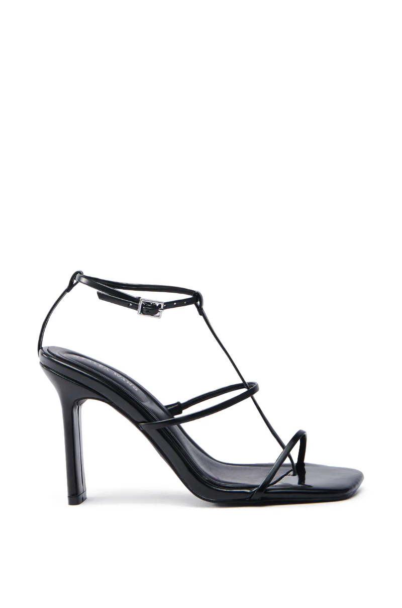 AZALEA WANG AVENA BLACK PAT SANDAL - Image 4
