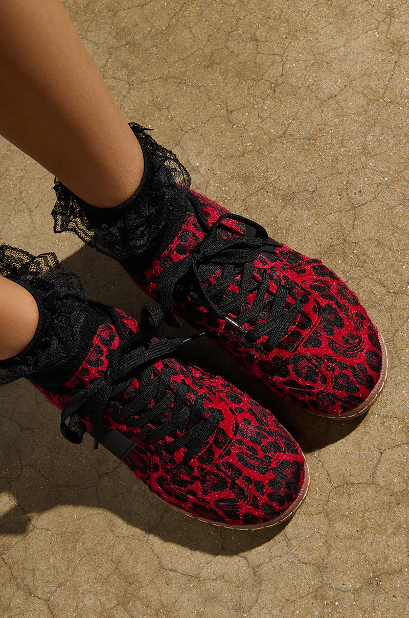 AZALEA WANG AVENGER RED LEOPARD SNEAKER - Image 2