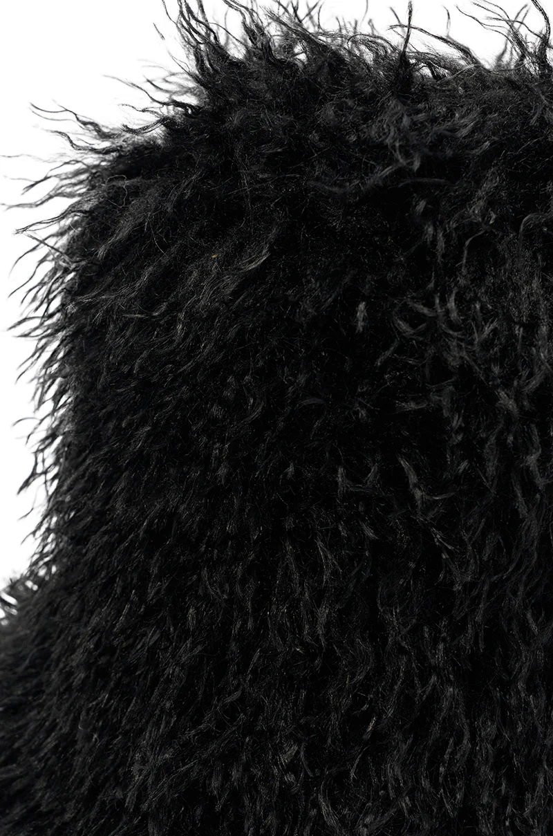 AZALEA WANG AZAD BLACK MOHAIR FLAT BOOTIE - Image 7
