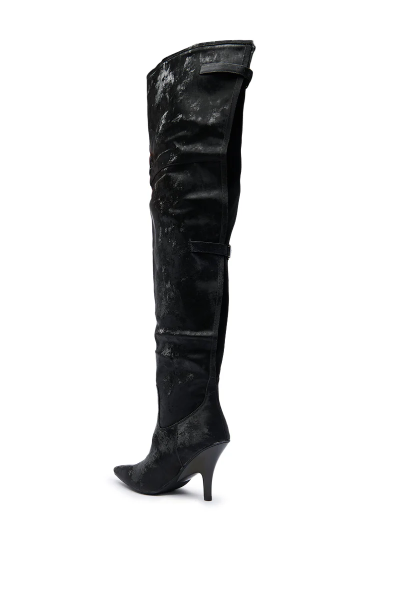 AZALEA WANG BACKER BLACK SHINE OVER THE KNEE BOOT - Image 6