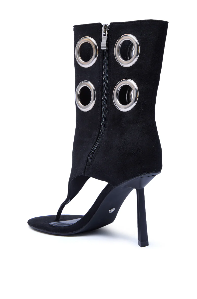 AZALEA WANG BAINA BLACK GROMMET DETAIL GLADIATOR SANDAL - Image 5