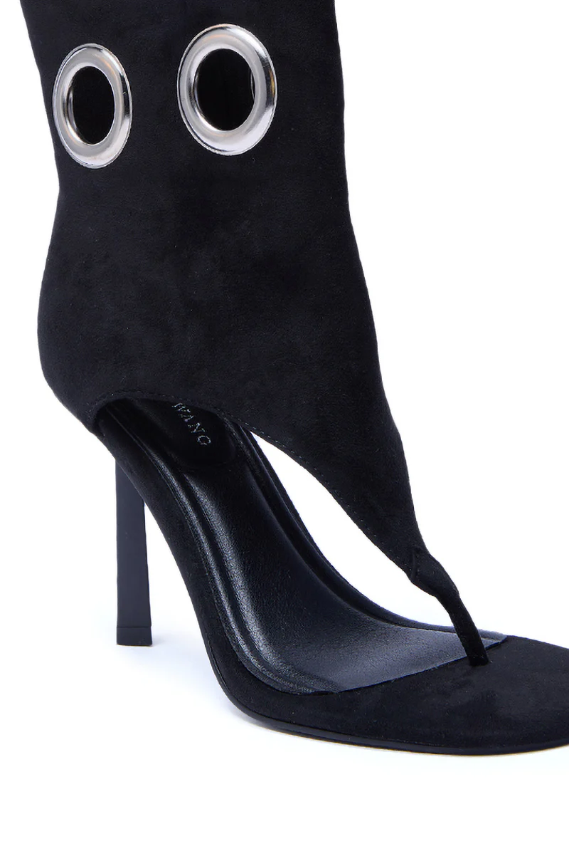 AZALEA WANG BAINA BLACK GROMMET DETAIL GLADIATOR SANDAL - Image 6