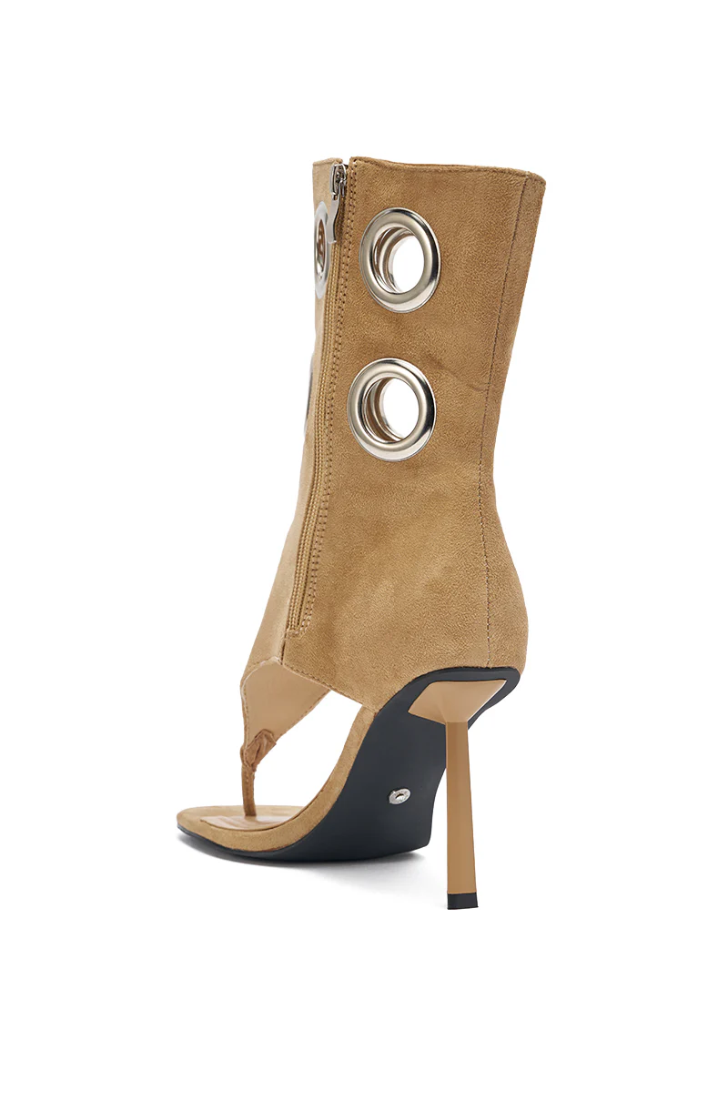AZALEA WANG BAINA TAN SILVER HARDWARE STILETTO SANDAL - Image 6