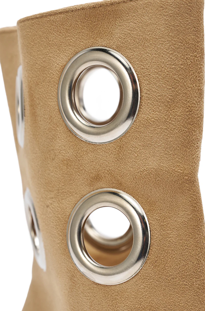 AZALEA WANG BAINA TAN SILVER HARDWARE STILETTO SANDAL - Image 7