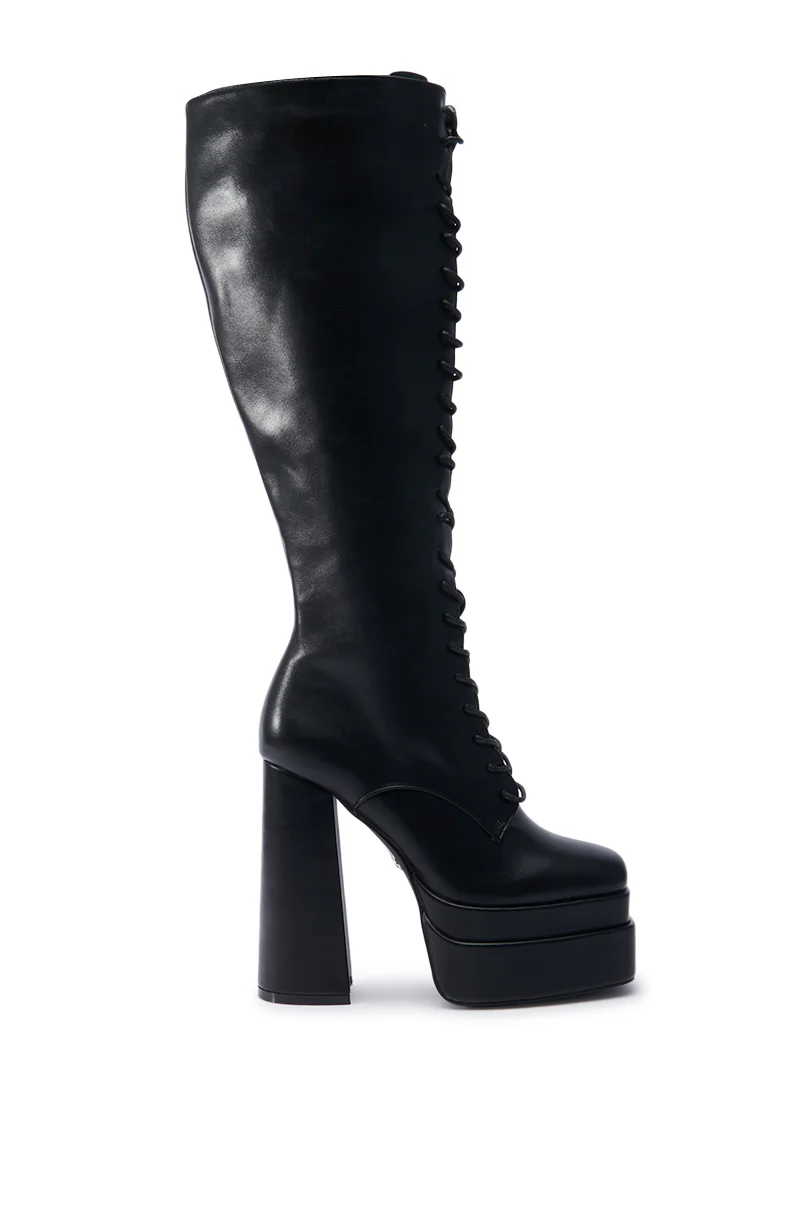 AZALEA WANG BALZARINA BLACK CHUNKY BOOT - Image 3