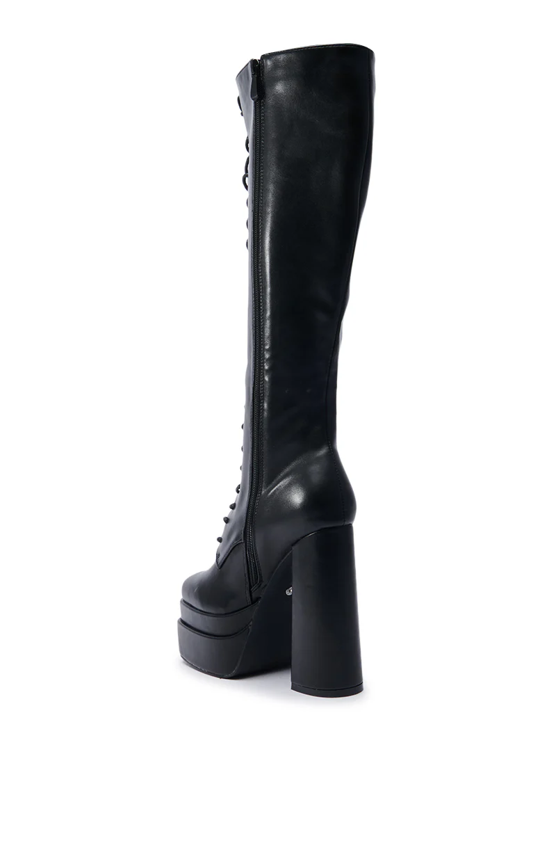 AZALEA WANG BALZARINA BLACK CHUNKY BOOT - Image 5