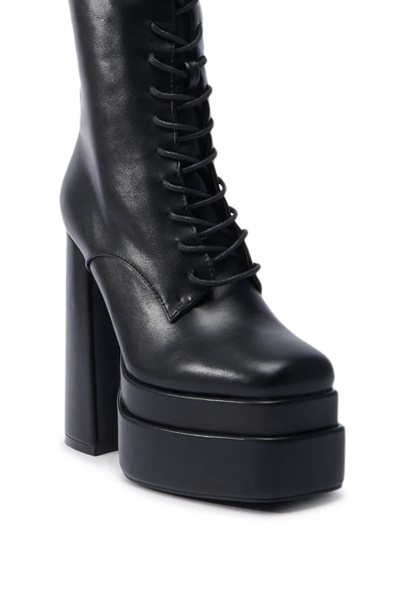 AZALEA WANG BALZARINA BLACK CHUNKY BOOT - Image 6