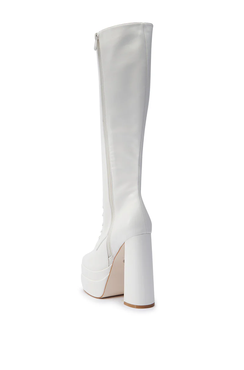 AZALEA WANG BALZARINA WHITE CHUNKY BOOT - Image 6