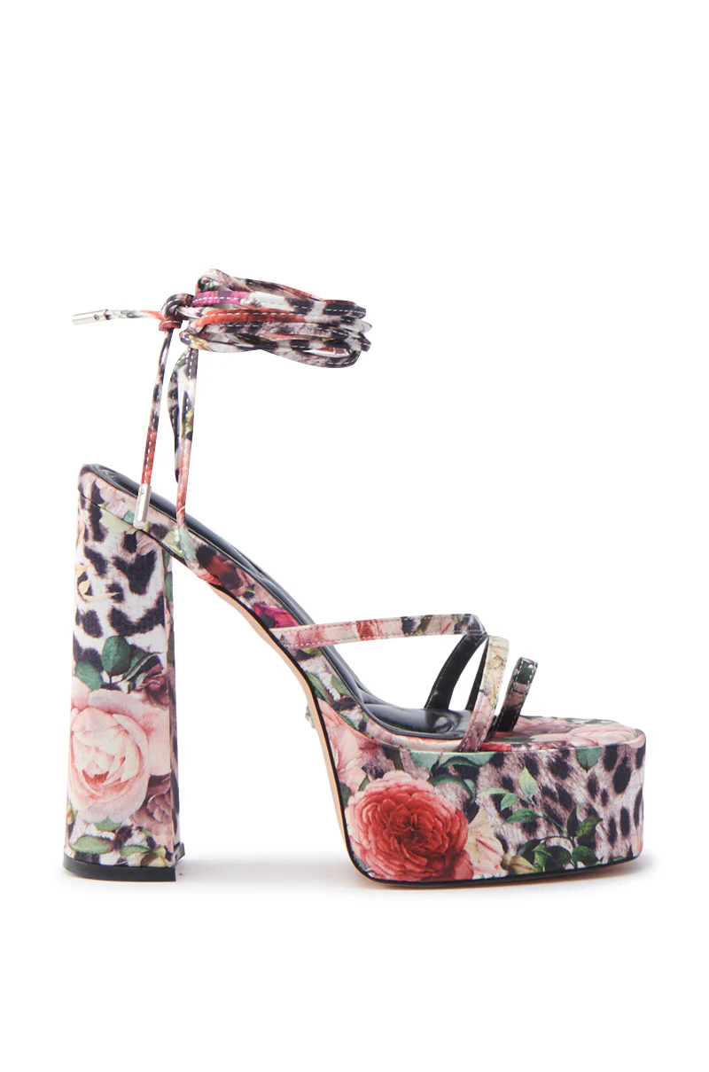 AZALEA WANG BANIRA MULTI CHEETAH FLORAL CHUNKY SANDAL - Image 3
