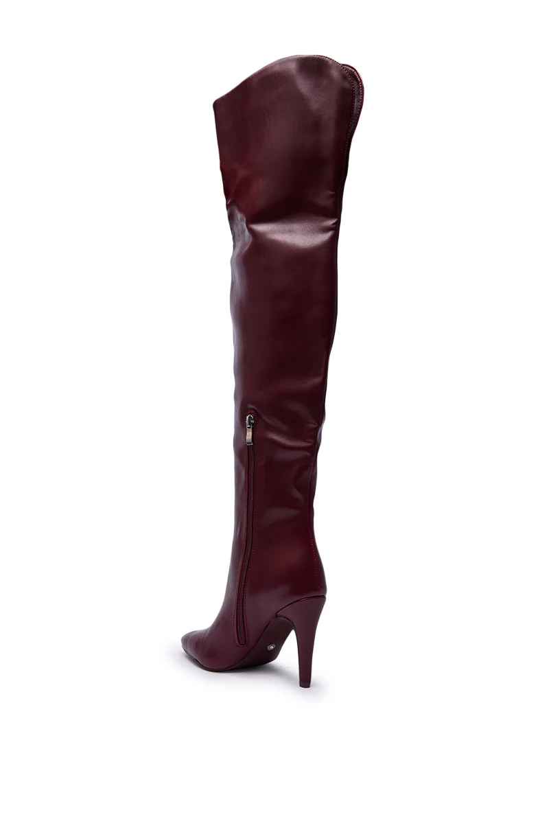 AZALEA WANG BEAUCOUP BURGUNDY OVER THE KNEE BOOT - Image 6