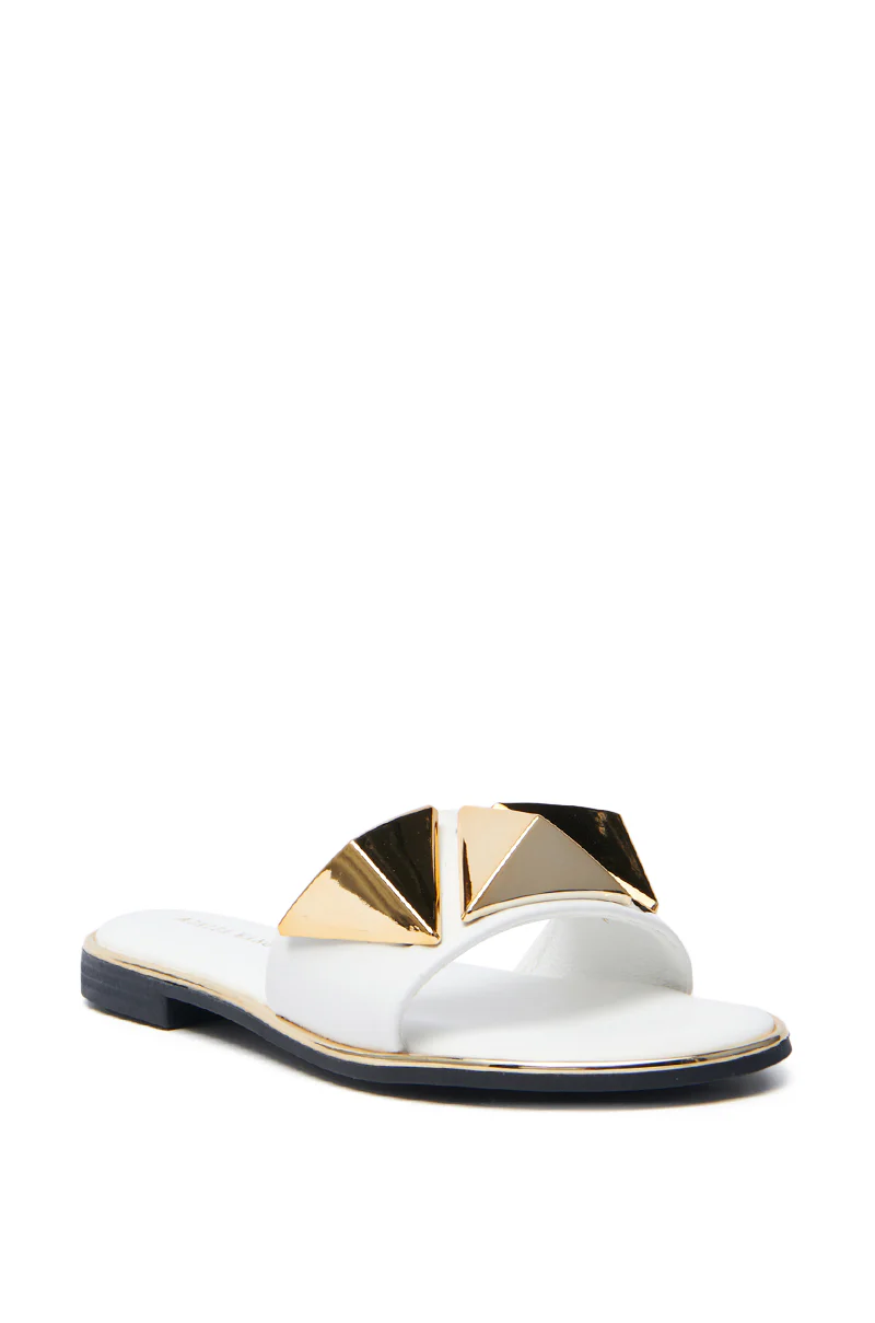 AKIRA BENNO WHITE SLIP ON SANDAL - Image 5