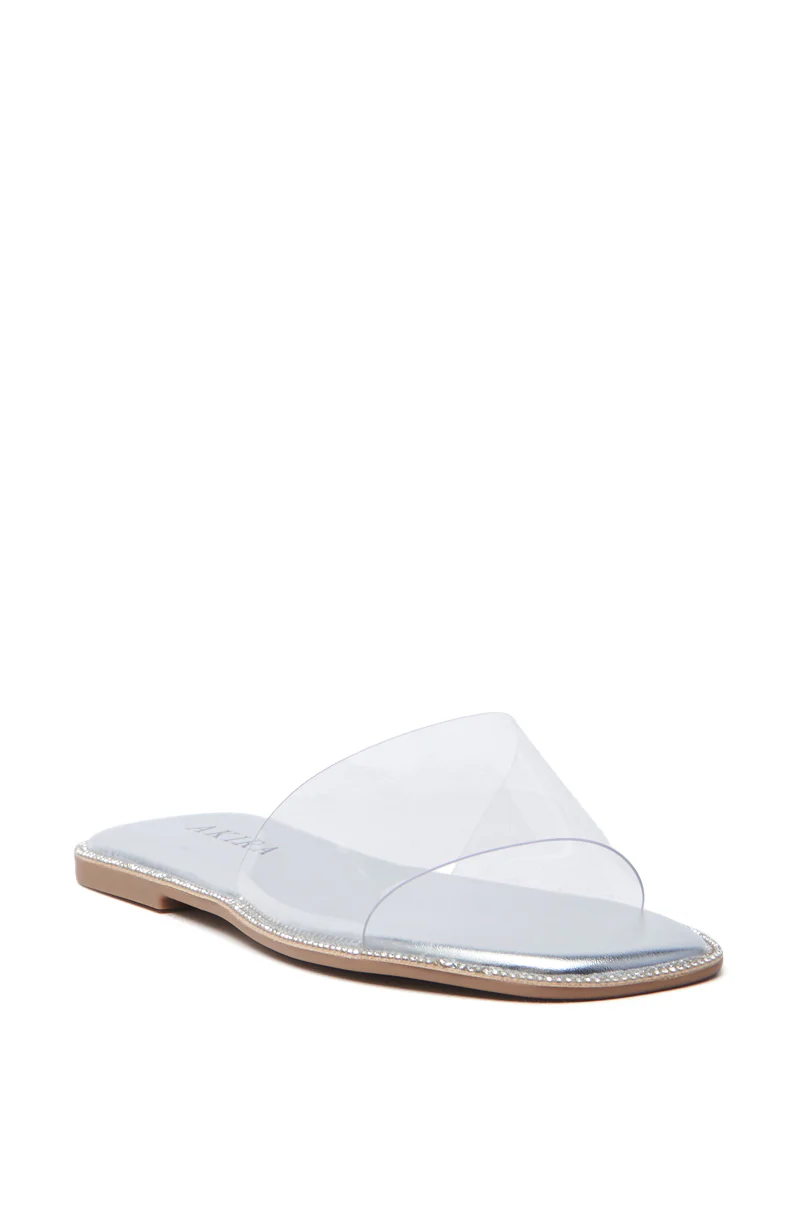 AKIRA BENNU SILVER CLEAR PVC FLAT SANDAL - Image 3