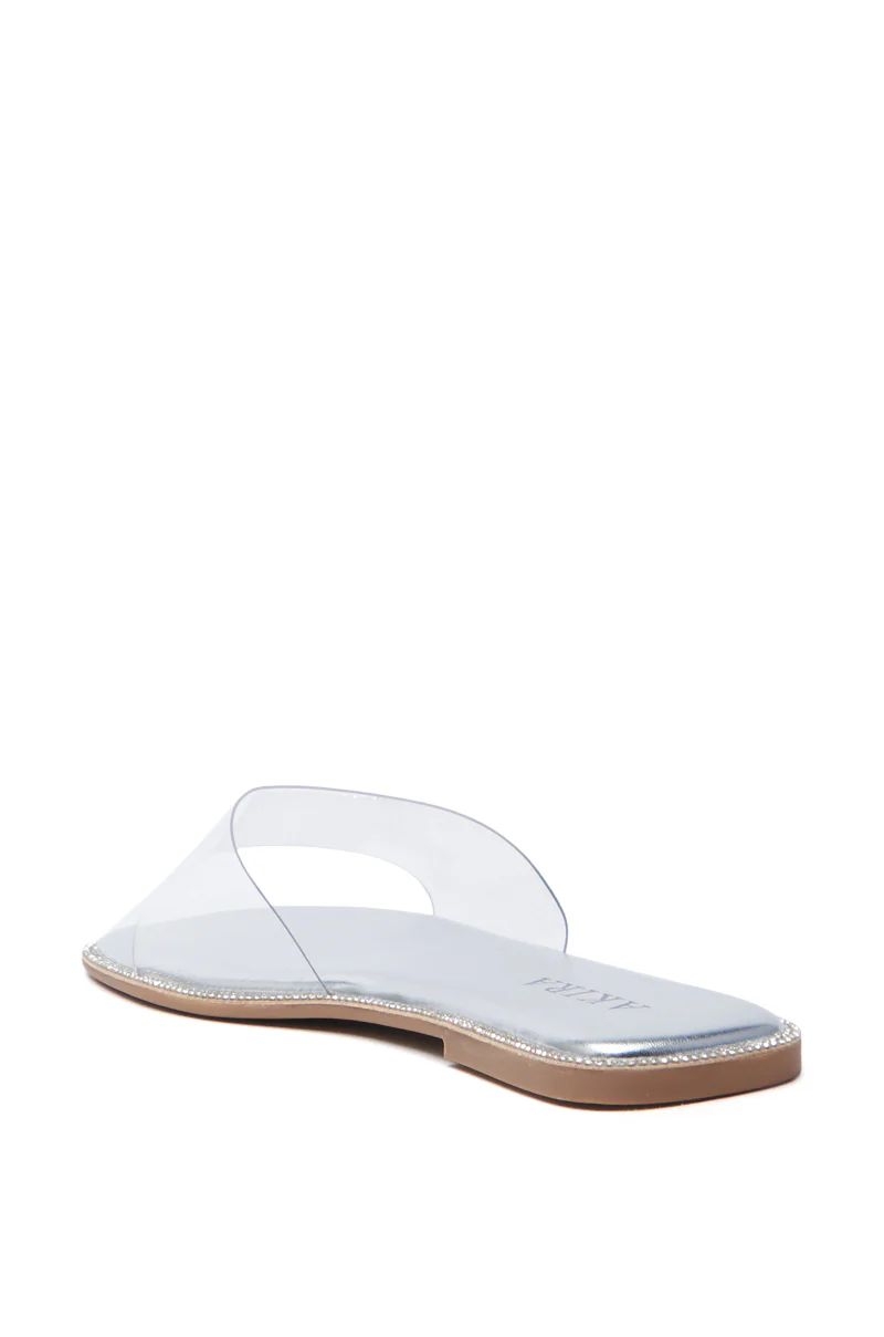 AKIRA BENNU SILVER CLEAR PVC FLAT SANDAL - Image 4
