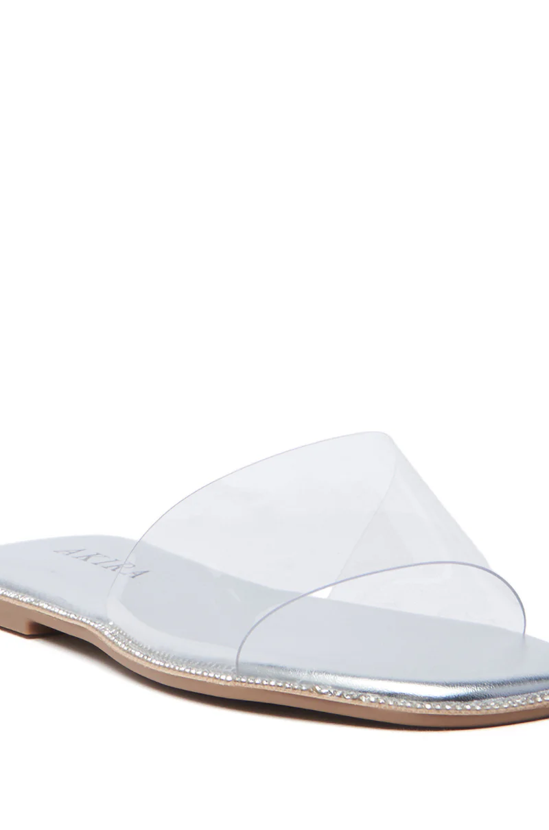 AKIRA BENNU SILVER CLEAR PVC FLAT SANDAL - Image 5