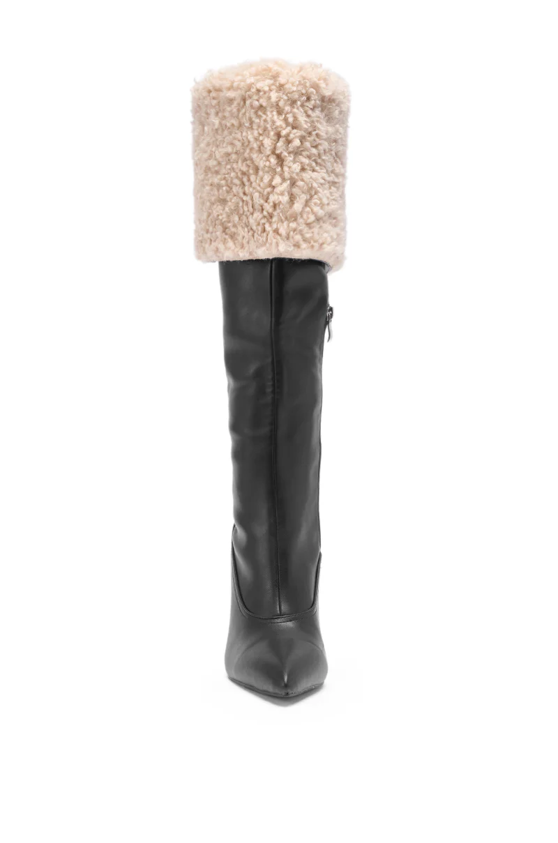 AZALEA WANG BENOUL BLACK SHERPA LINED CHUNKY BOOT - Image 6