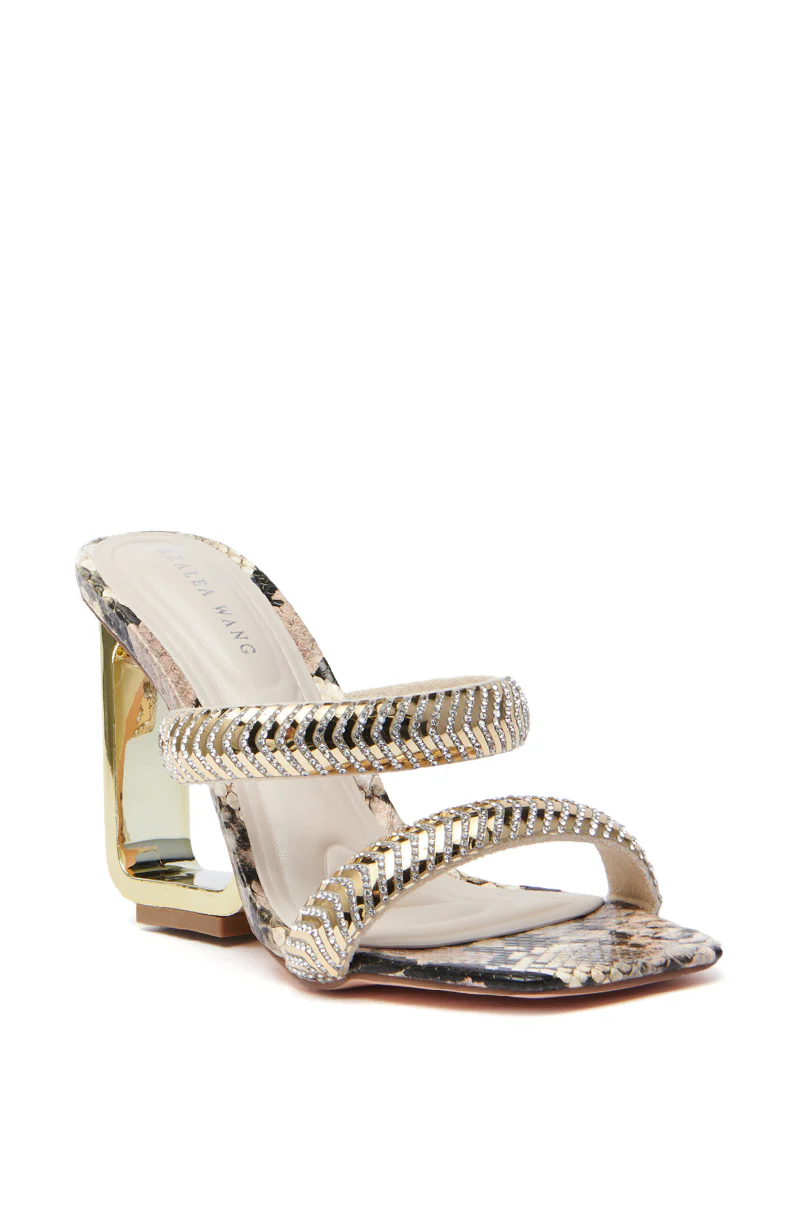 AZALEA WANG BESSIE BROWN MULTI SNAKE WEDGE SANDAL - Image 5