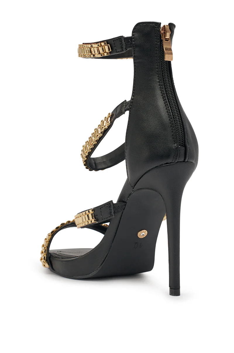 AZALEA WANG BEZEL WATCH STRAP NOVELTY STILETTO SANDAL - Image 6