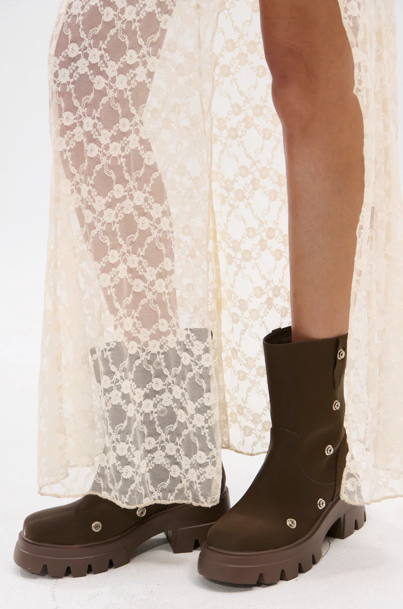 AZALEA WANG BHARTI BROWN FLAT BOOTIE - Image 6