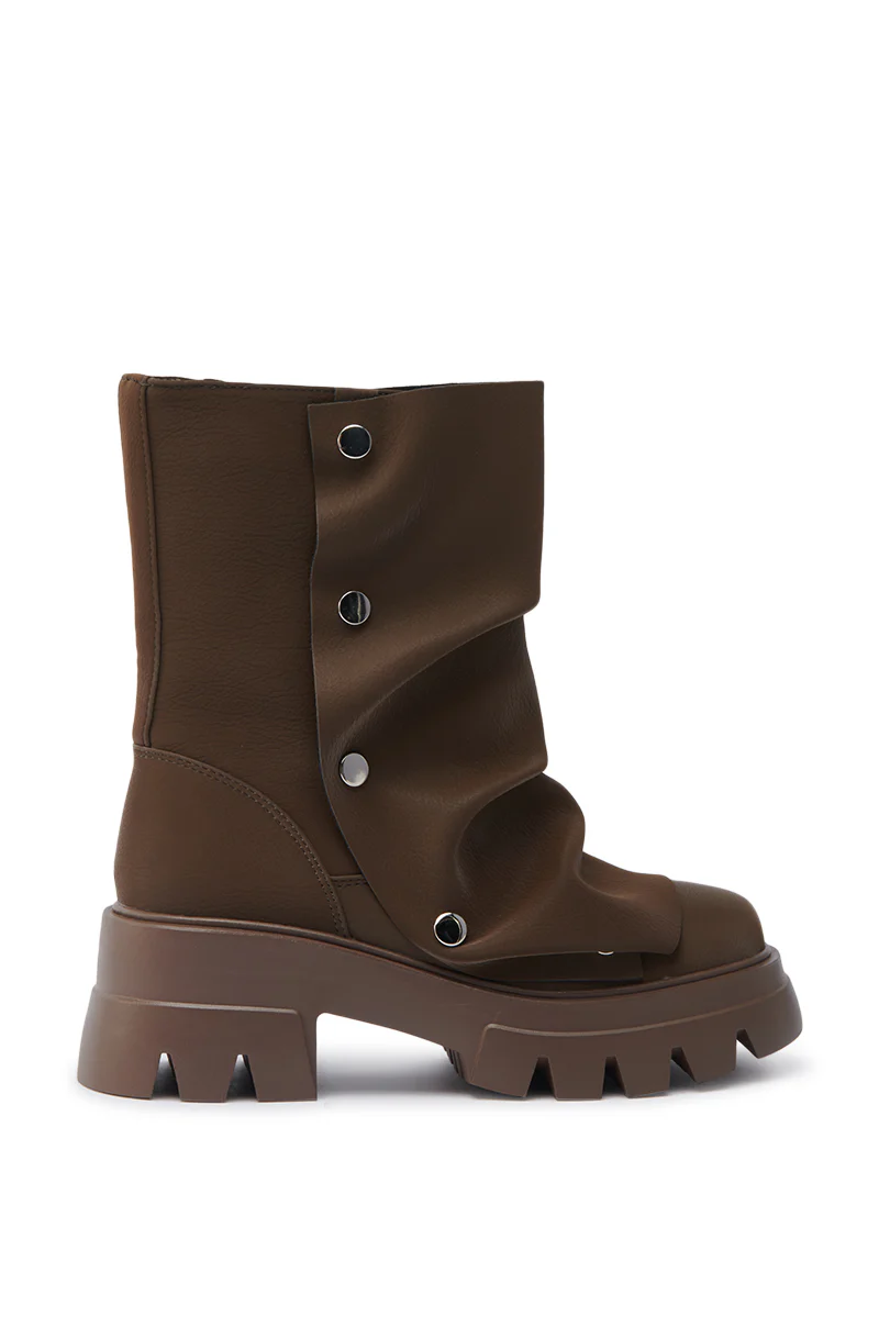 AZALEA WANG BHARTI BROWN FLAT BOOTIE - Image 7